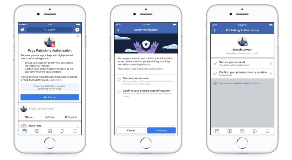 Picture of: Facebook adds a new authorization process for Facebook Page admins